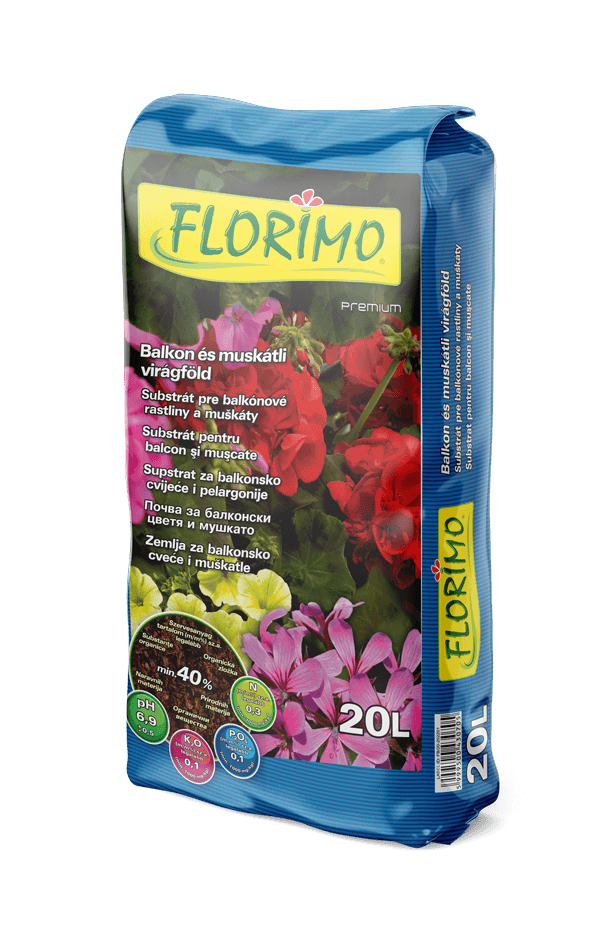 Turbă Florimo – Mușcate și plante de balcon 20 L