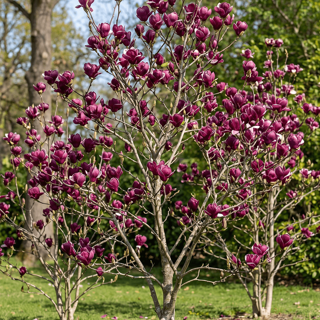 Magnolia "Black Tulip" și "Genie"